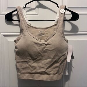 *Bundle* Pro-Fit Taupe & White Ribbed Cropped Tank Tops